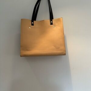Montana West Tan Tote Bag with Black Handles
